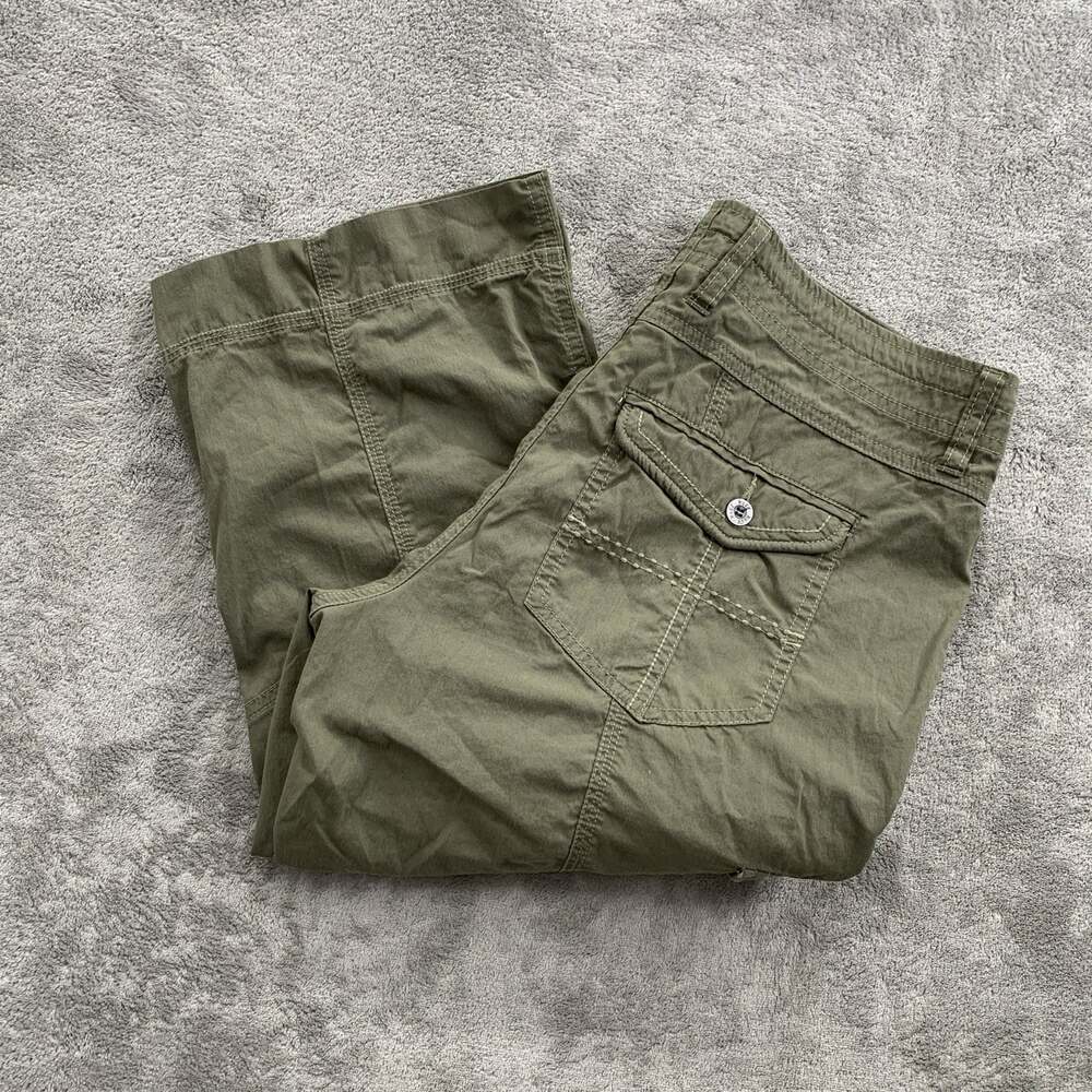 KUHL Kontra Capri Pants Womens 8 Green Cargo Hiking Outdoor Utility Pockets 6120